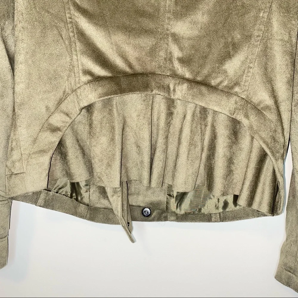 NWOT G by Giuliana Green Faux Suede Moto Jacket XS New without tags